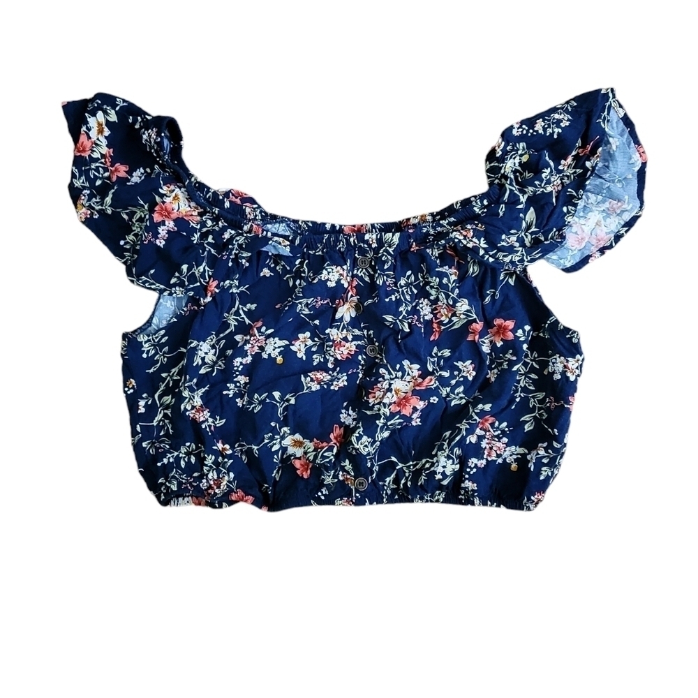 💕Floral off shoulder‎ crop top
